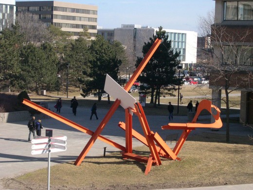 The Sticky Wicket by Mark di Suvero. Does the sculpture inspire different ways of looking at storm water management?