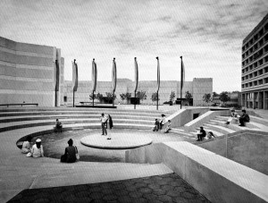 The amphitheatre space on the Ross terrace intended to be a gathering ground to students but since replaced by the Scott Religious Centre. http://mountmaxwellradio.com/2014/04/03/3714/